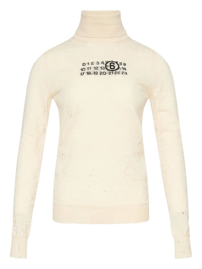 Numbers-Motif Sweater
