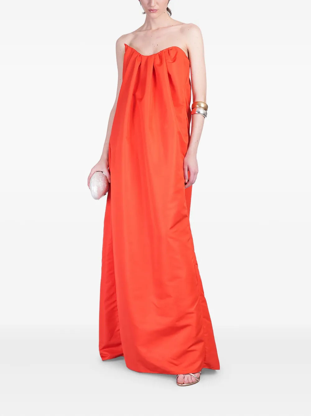 Draped Bustier Maxi Dress