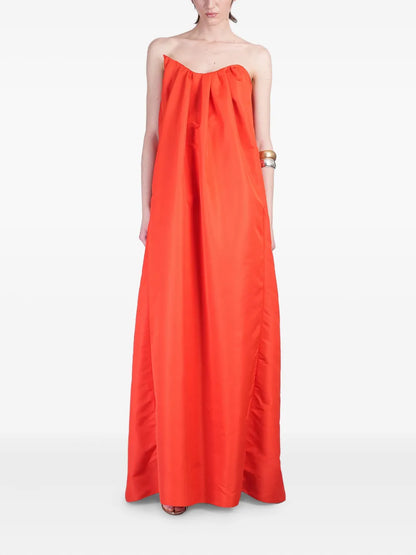 Draped Bustier Maxi Dress