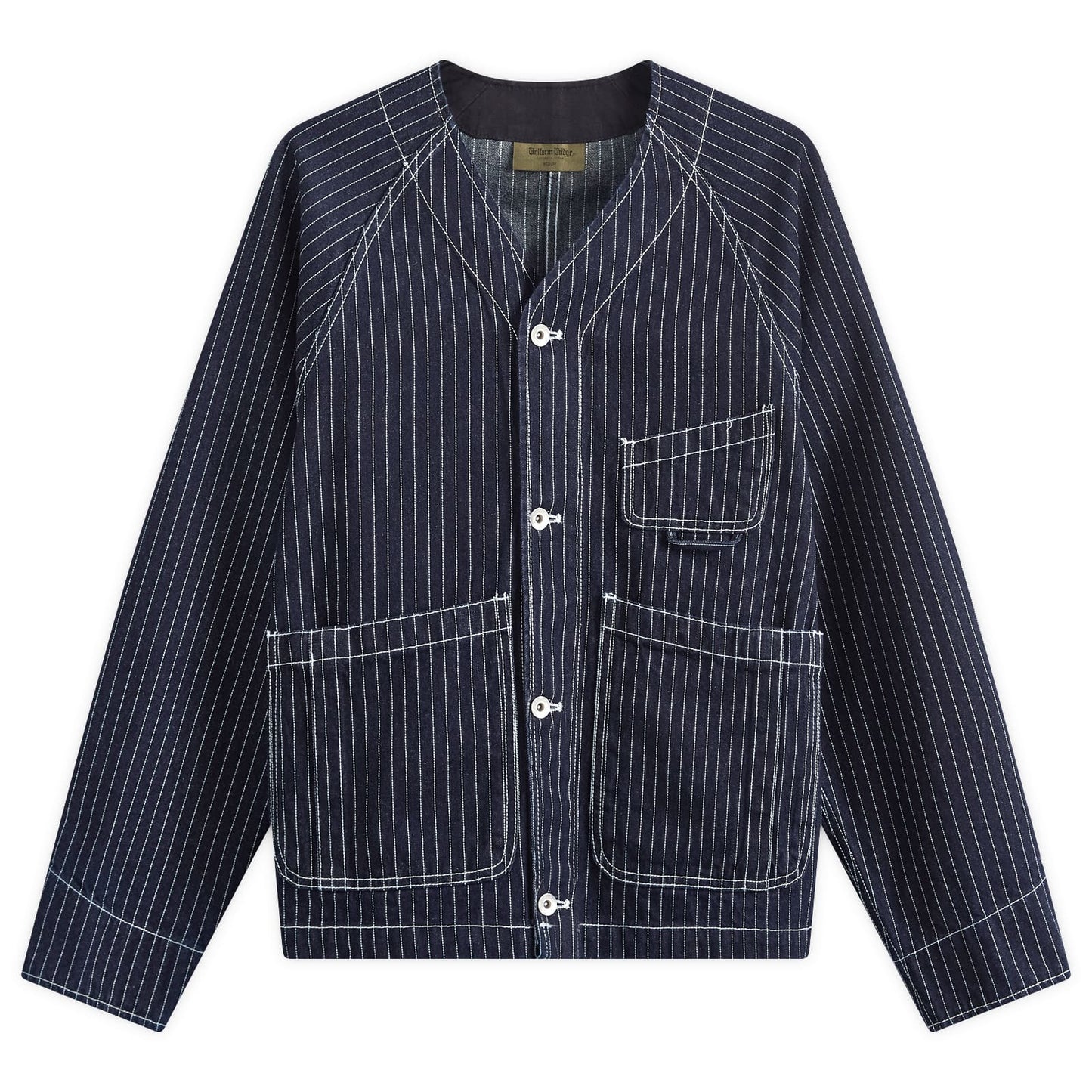 Stripe Denim Pocket Cardigan Jacket