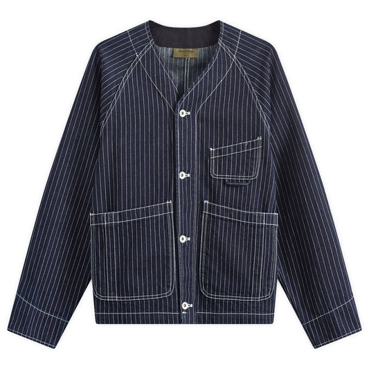 Stripe Denim Pocket Cardigan Jacket