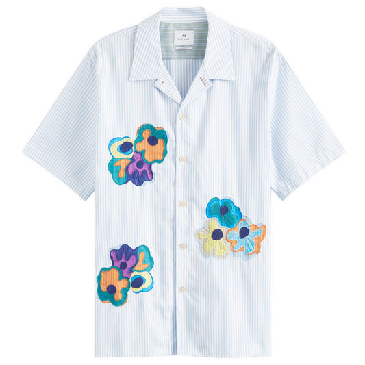 Painted Flower Stripe Vacation Shirt