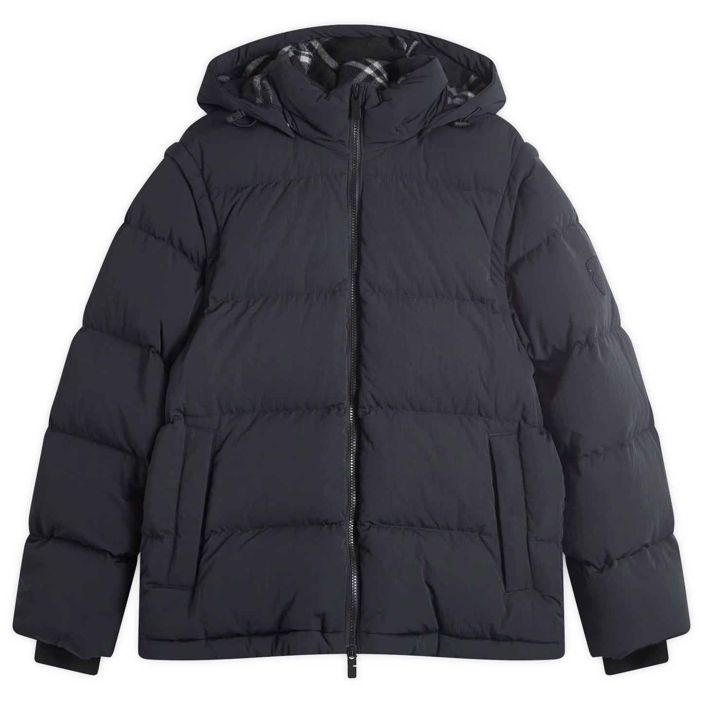 Check Hood Puffer Jacket