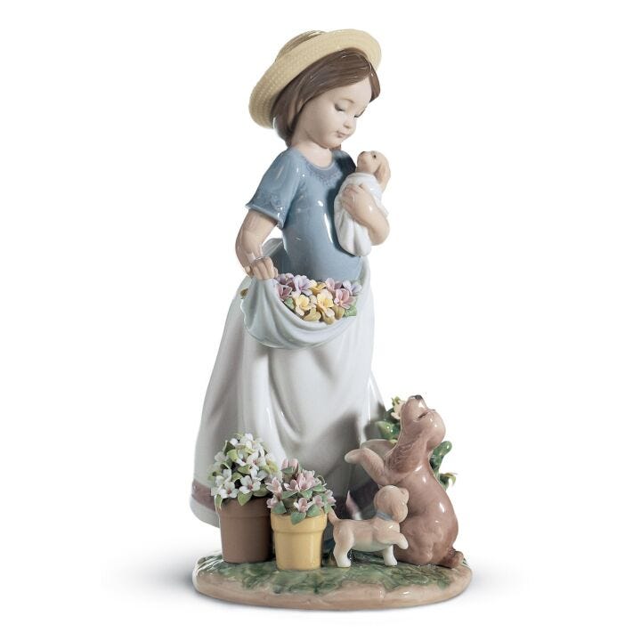 A Romp In The Garden Girl Figurine