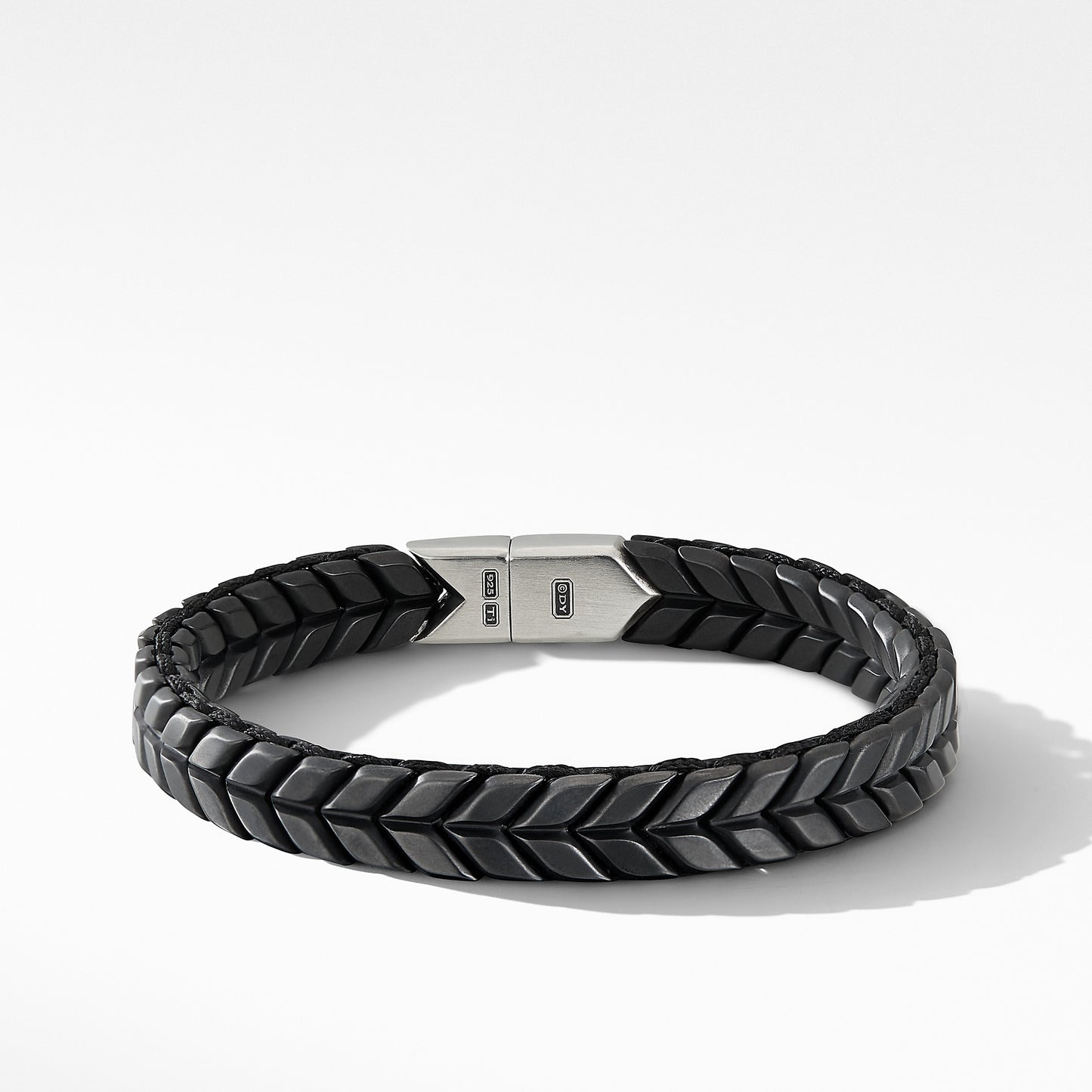 Chevron Woven Bracelet in Black Titanium, 9mm