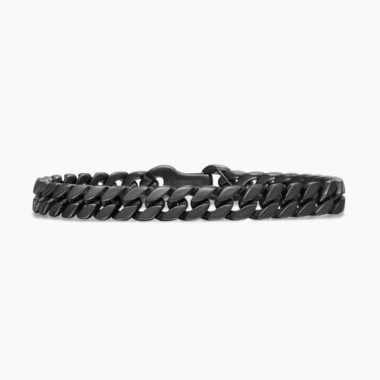 Curb Chain Bracelet in Black Titanium, 8mm