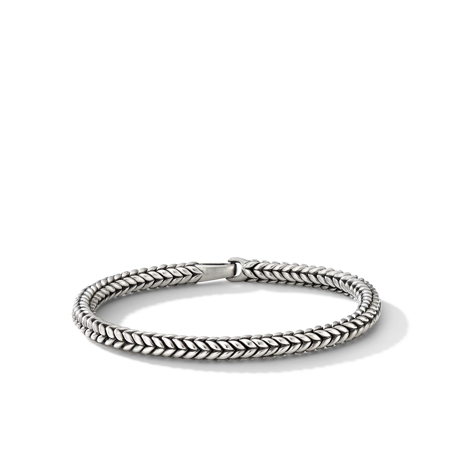 Chevron Bead Bracelet in Sterling Silver, 6mm