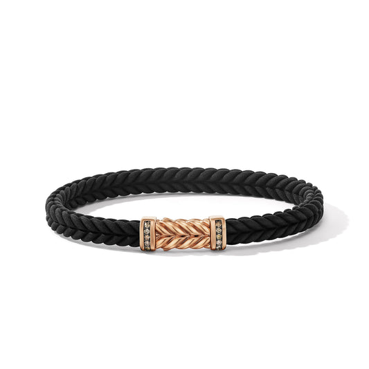 Chevron Bracelet with Rose Gold and Cognac Diamonds, 6mm