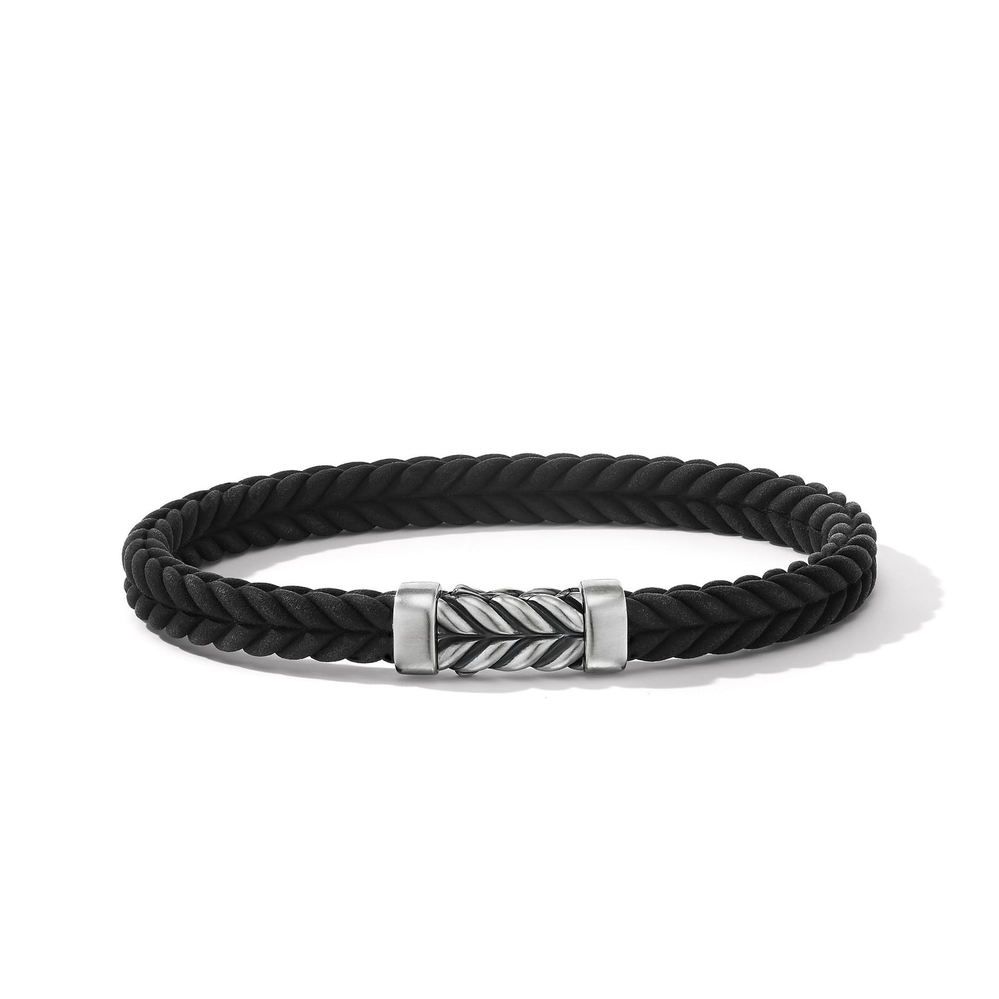 Chevron Bracelet in Black Rubber, 6mm