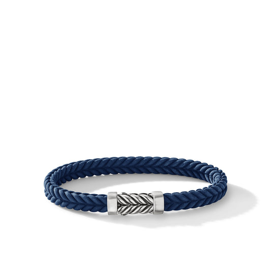 Chevron Bracelet in Blue Rubber, 6mm