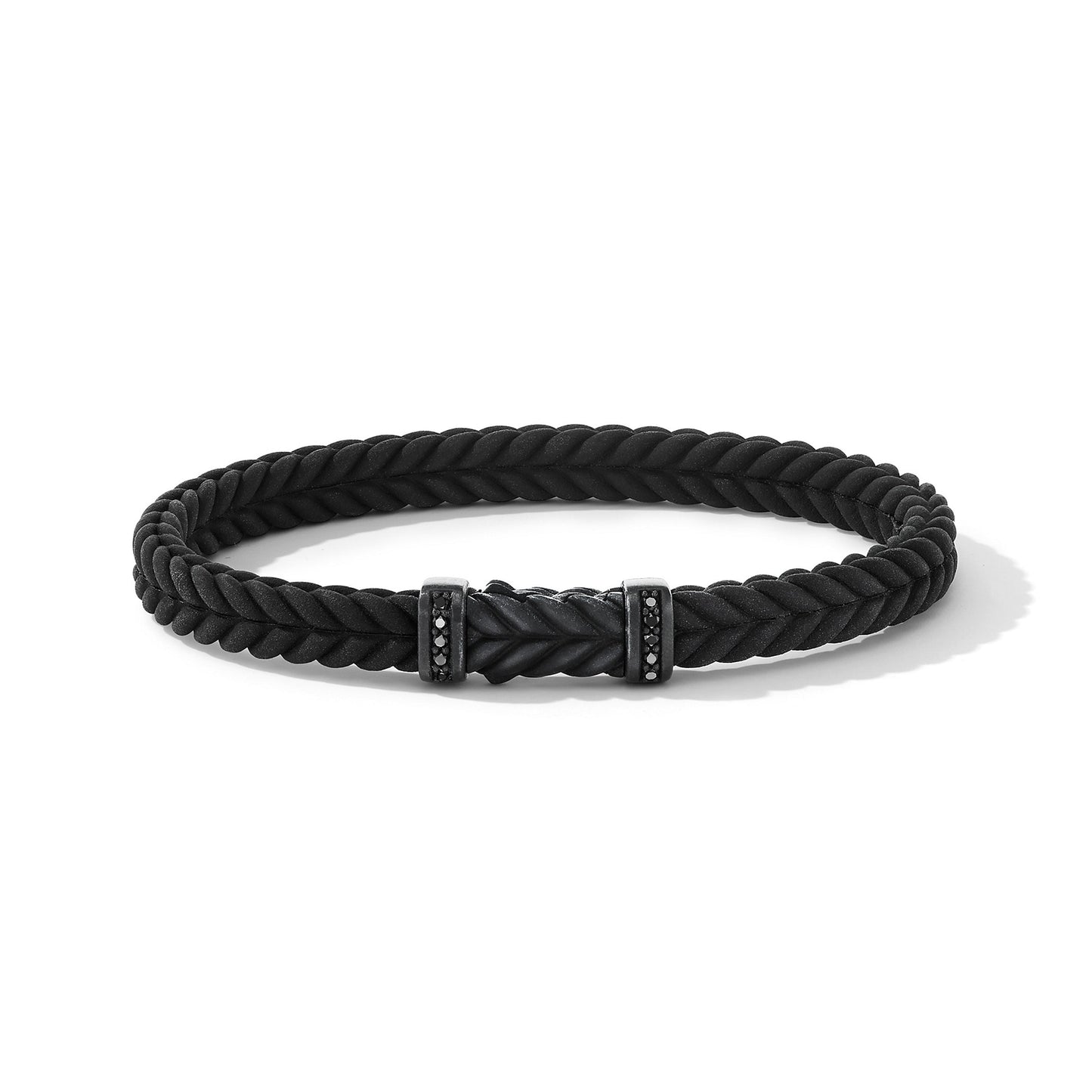 Chevron Bracelet with Black Titanium and Black Diamonds, 6mm