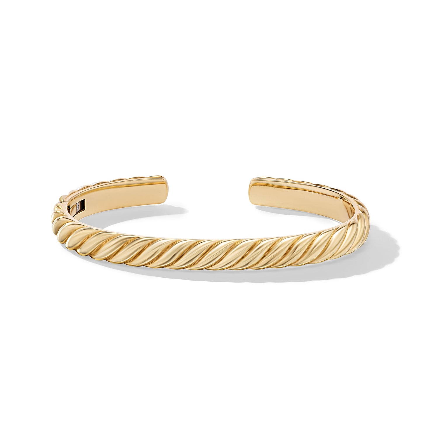 Sculpted Cable Cuff Bracelet in Yellow Gold, 7mm