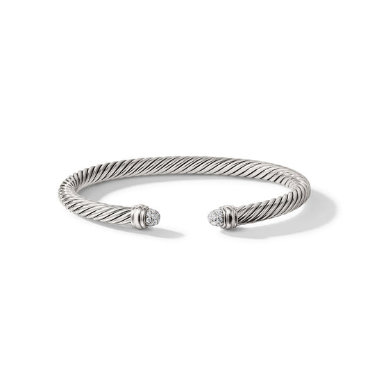 Cable Bracelet with Pavé Diamond Domes, 5mm