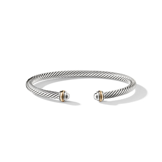 Cable Bracelet with Yellow Gold, 4mm