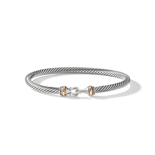 Buckle Cable Bracelet with Yellow Gold, 4mm