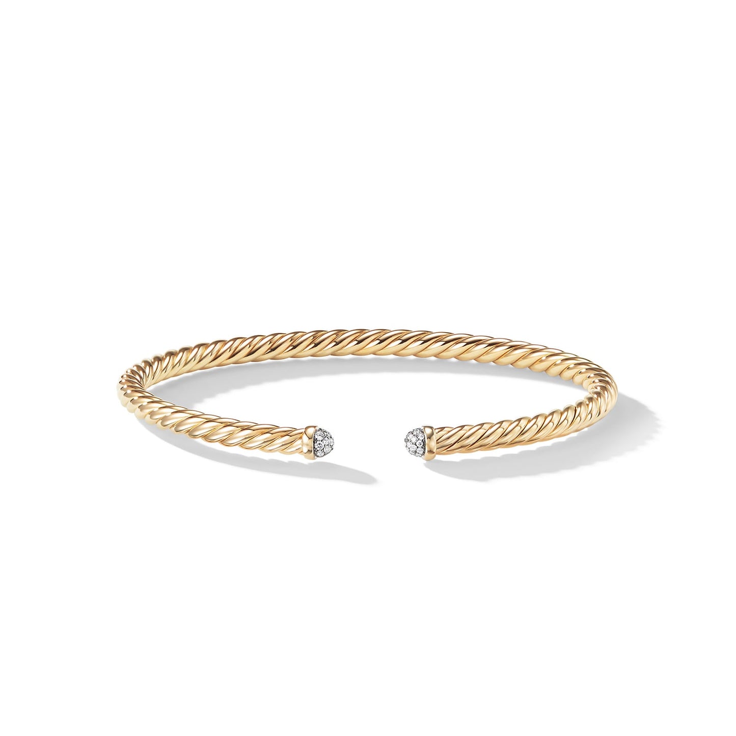 Cable Flex Bracelet in Yellow Gold with Diamonds, 4mm