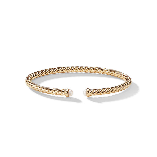 Cablespira® Bracelet in Yellow Gold with Pearls, 4mm