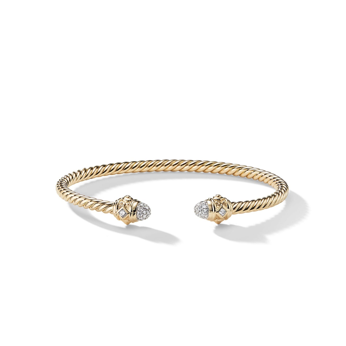 Renaissance® Cablespira Bracelet in Yellow Gold with Diamonds, 3.5mm