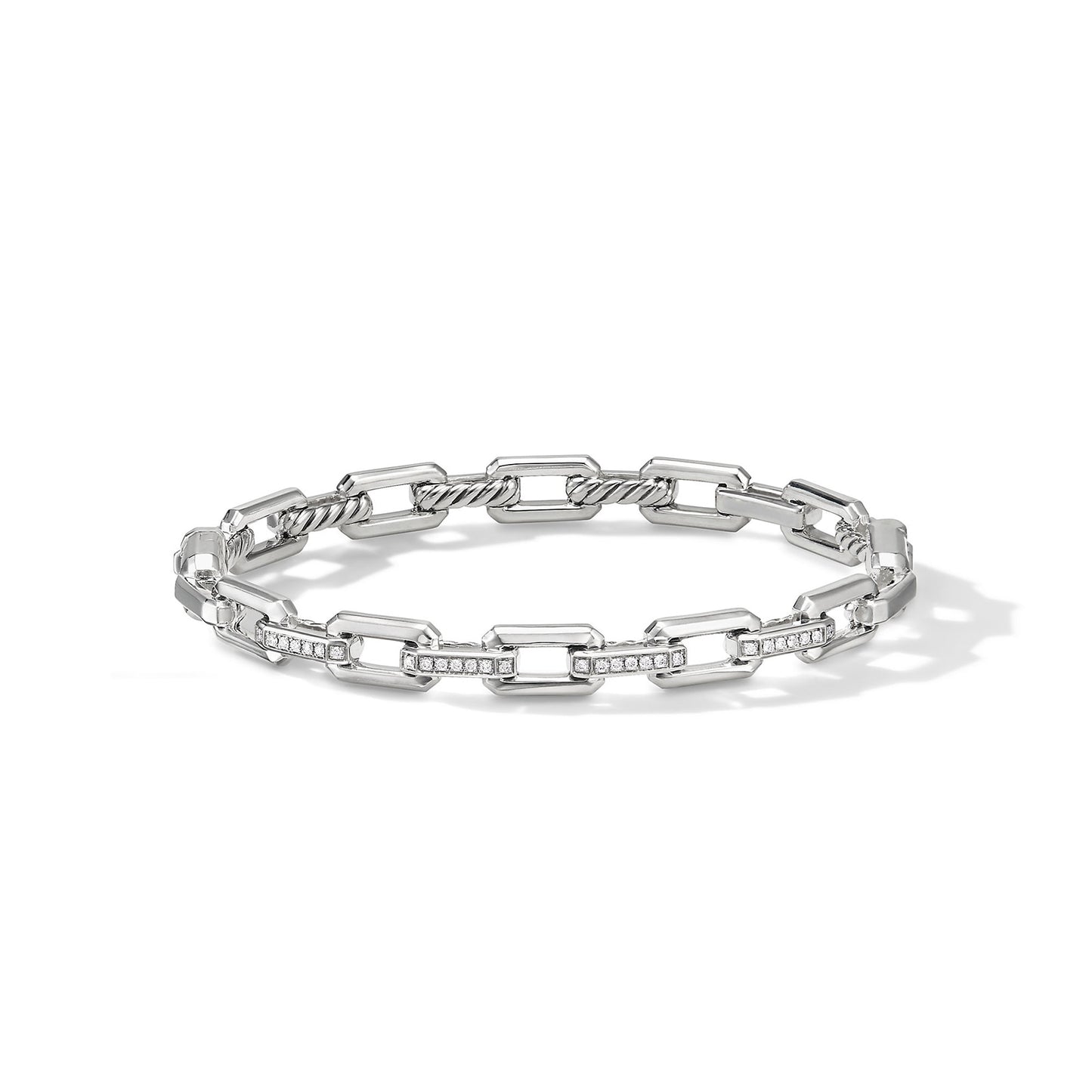 Stax Link Bracelet with Diamonds, 6.7mm