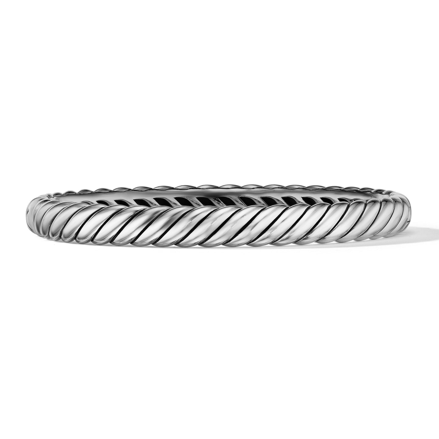 Sculpted Cable Bangle Bracelet in Sterling Silver, 7mm