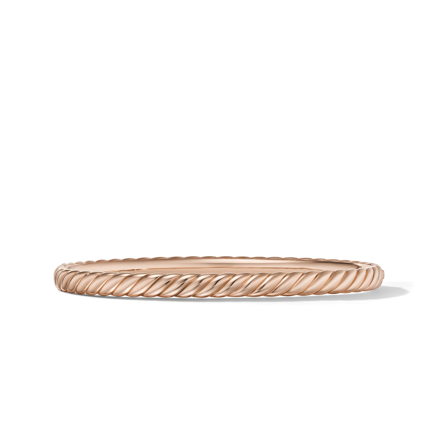 Sculpted Cable Bangle Bracelet in Rose Gold, 4.6mm