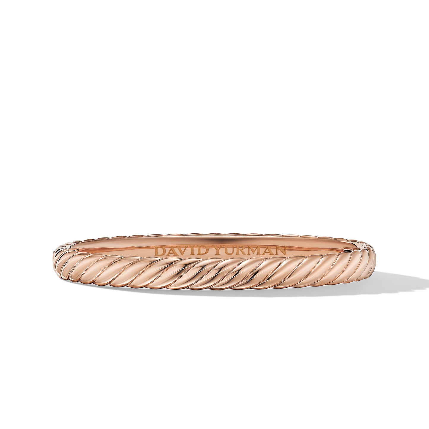 Sculpted Cable Bangle Bracelet in Rose Gold, 6.2mm