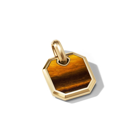 Roman Amulet in Yellow Gold with Tigers Eye, 15mm