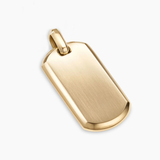 Chevron Tag in Yellow Gold, 35mm