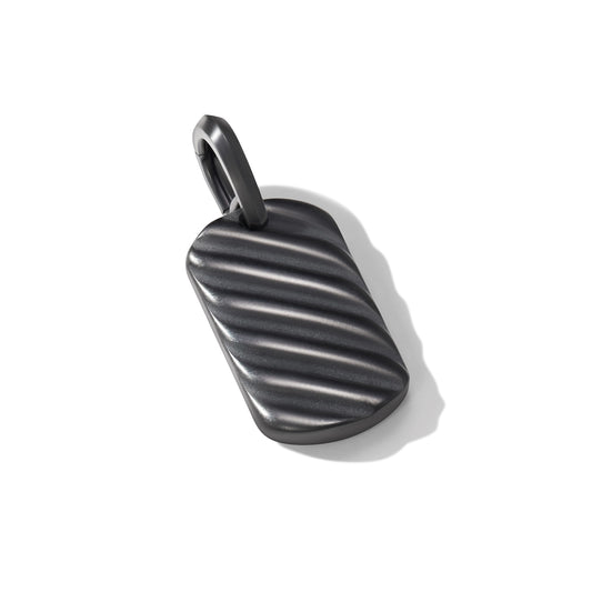 Sculpted Cable Tag in Black Titanium, 21mm