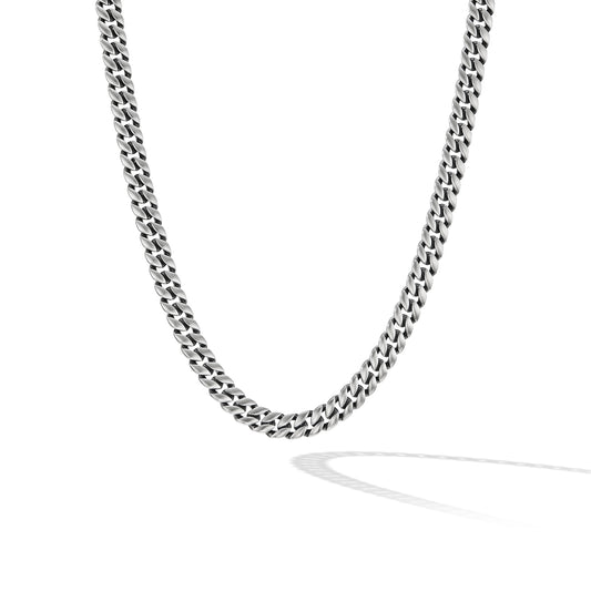 Curb Chain Necklace in Sterling Silver, 8mm