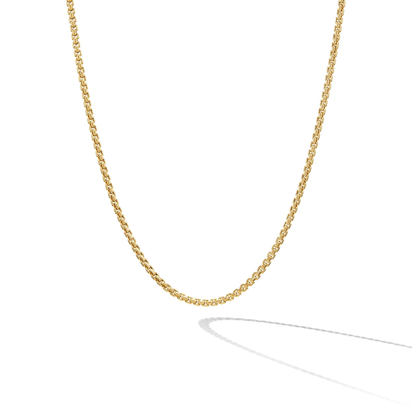 Box Chain Necklace in Yellow Gold, 1mm