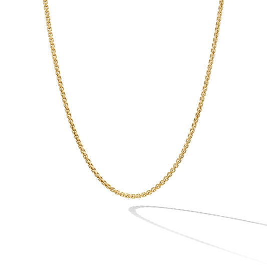 Box Chain Necklace in Yellow Gold, 1mm