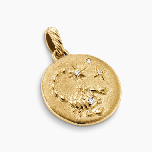 Scorpio Amulet in Yellow Gold with Diamonds, 28.7mm