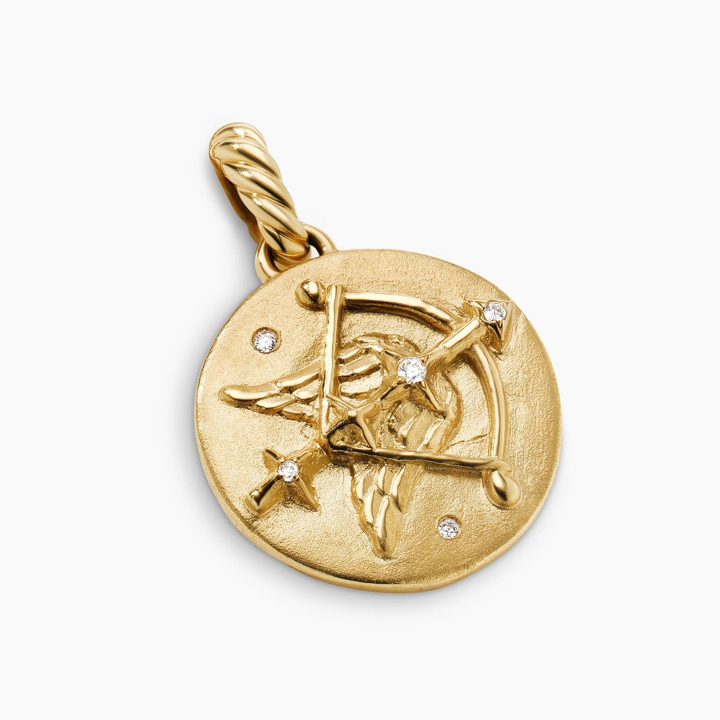 Sagittarius Amulet in Yellow Gold with Diamonds, 28.7mm