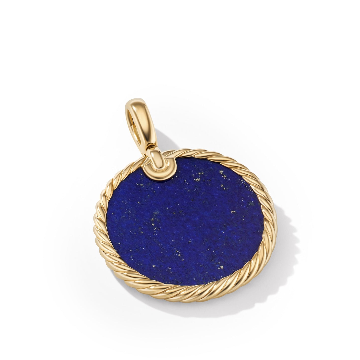 Elements® Disc Pendant in Yellow Gold with Lapis, 24mm