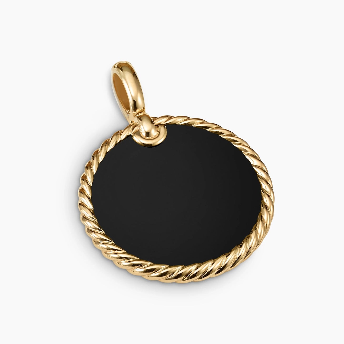 Elements® Disc Pendant in Yellow Gold with Black Onyx Reversible to Mother of Pearl, 24mm