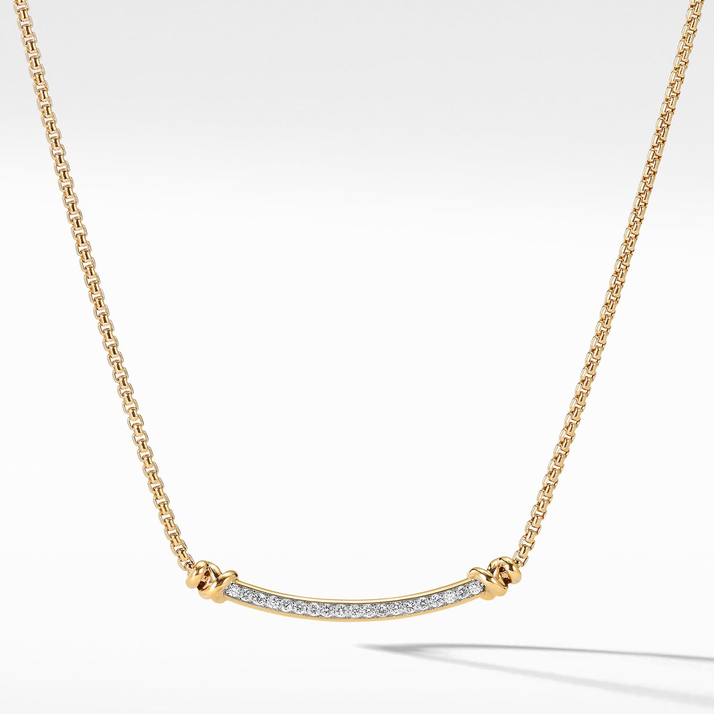 Helena Wrap Station Necklace in Yellow Gold with Diamonds, 29mm