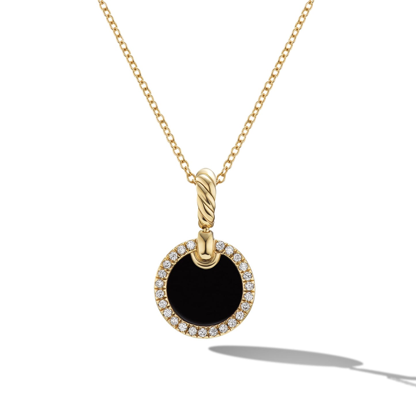 Elements® Pendant in Yellow Gold with Black Onyx and Diamonds, 17.8mm