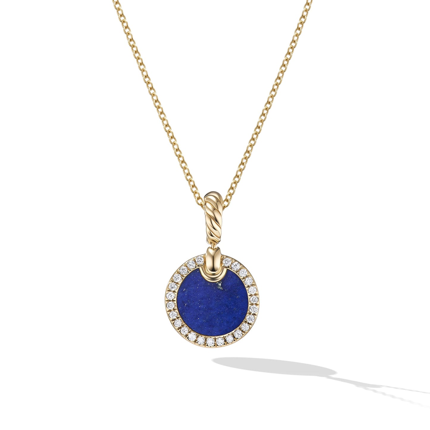 Elements® Pendant in Yellow Gold with Lapis and Diamonds, 17.8mm