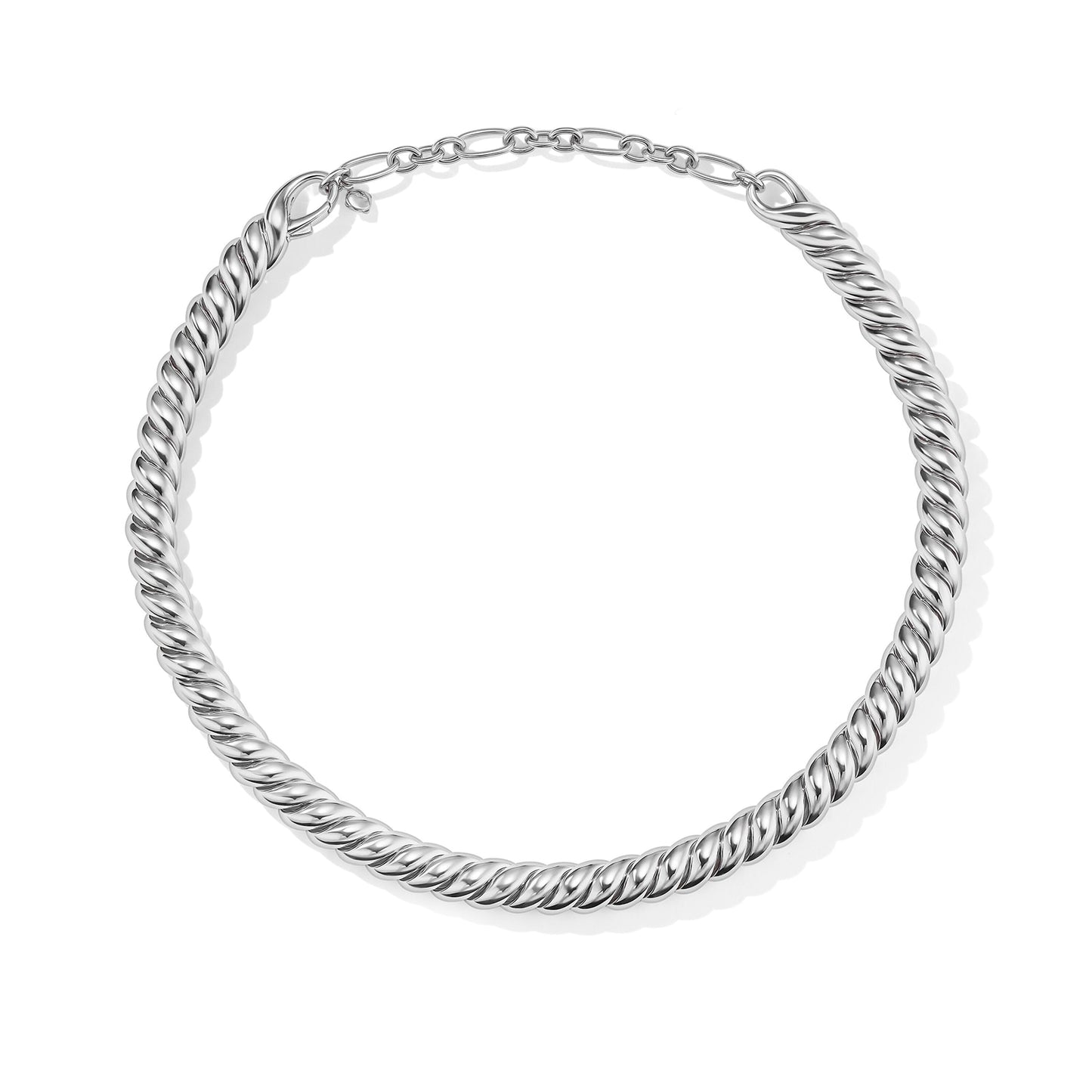 Sculpted Cable Necklace in Sterling Silver, 8.5mm