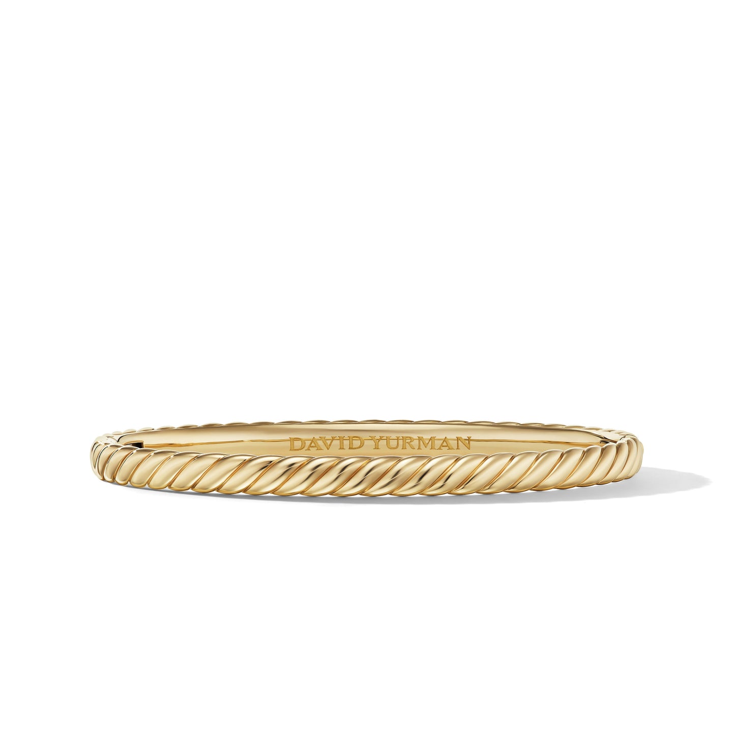 Sculpted Cable Bangle Bracelet in Yellow Gold, 4.6mm