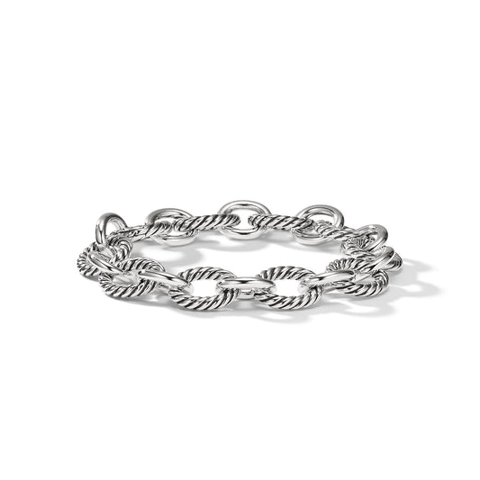 Oval Link Chain Bracelet in Sterling Silver, 12mm