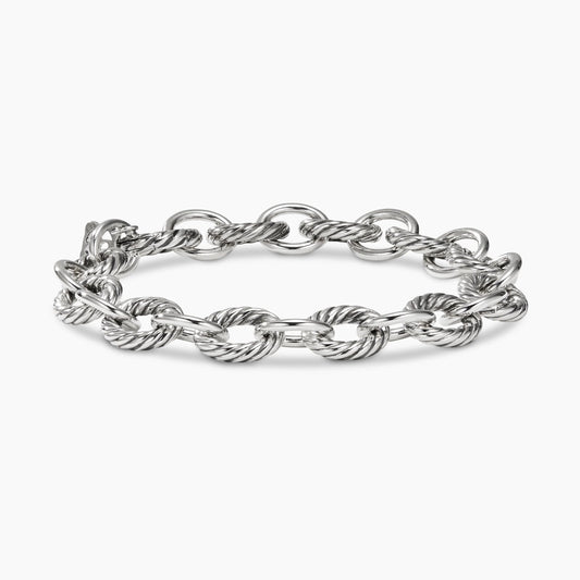 Oval Link Chain Bracelet in Sterling Silver, 10mm