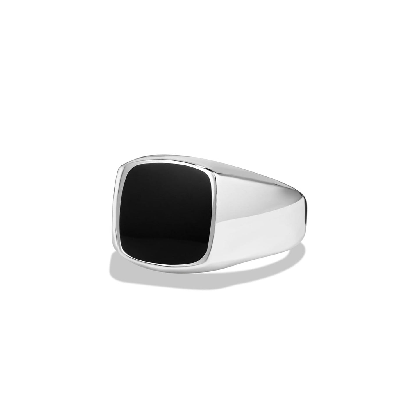 Exotic Stone Signet Ring with Black Onyx, 14mm