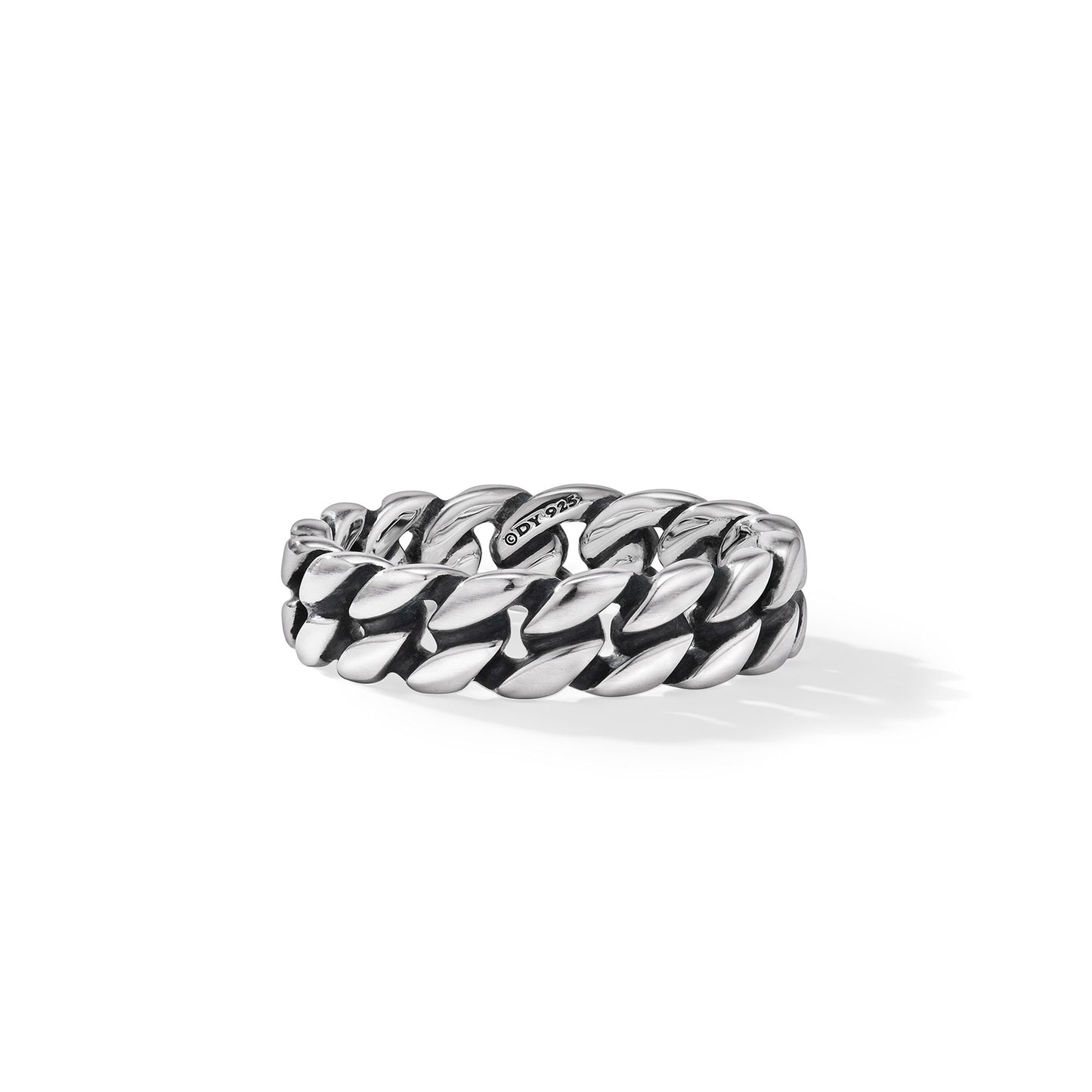 Curb Chain Band Ring in Sterling Silver, 6mm