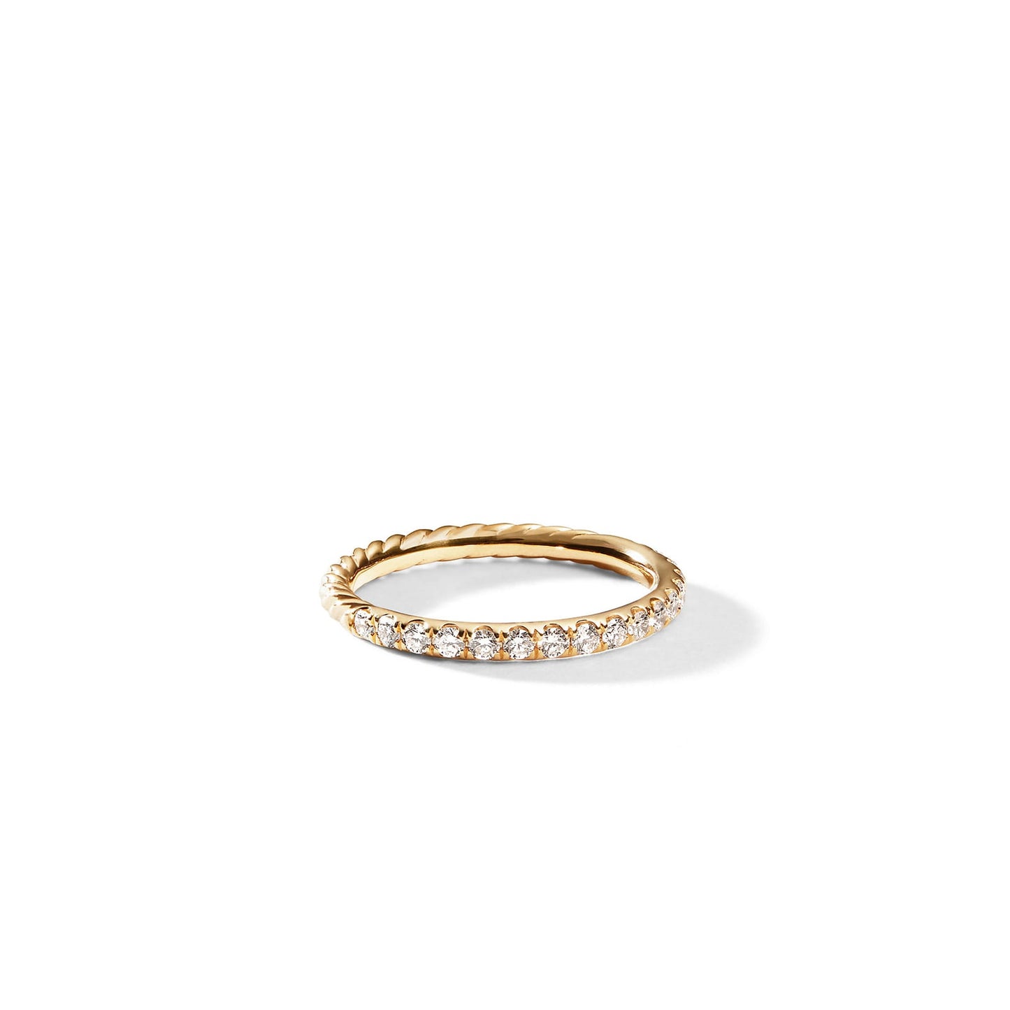 Cable Collectibles® Stack Ring in Yellow Gold with Diamonds, 2mm