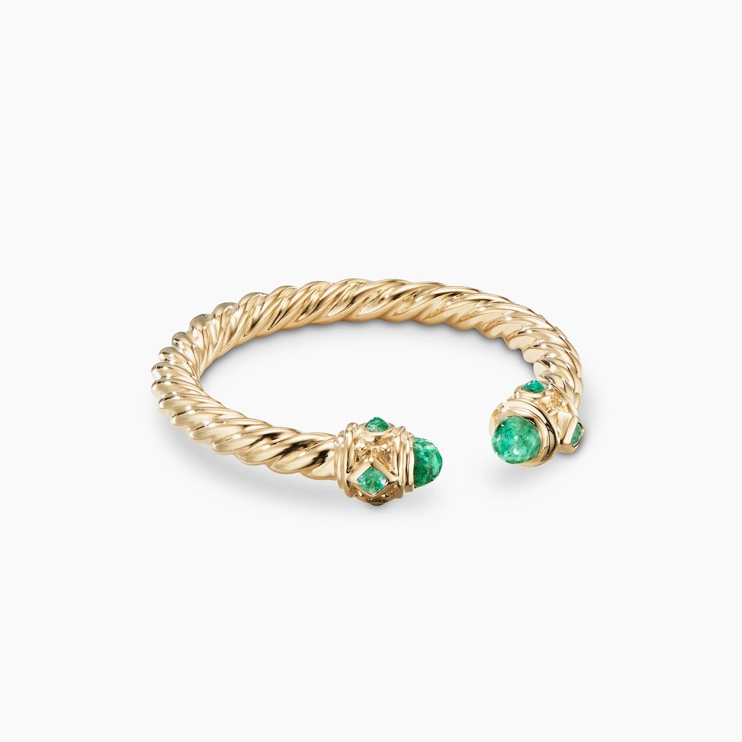 Renaissance Ring in Yellow Gold with Emeralds, 2.3mm