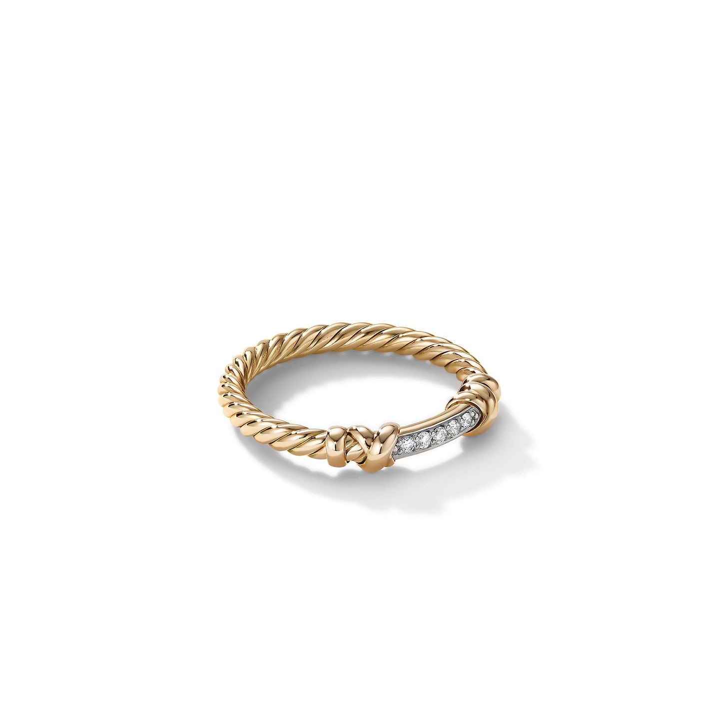 Helena Wrap Band Ring in Yellow Gold with Diamonds, 4mm