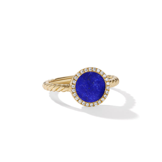 Elements® Ring in Yellow Gold with Lapis and Diamonds, 11.3mm