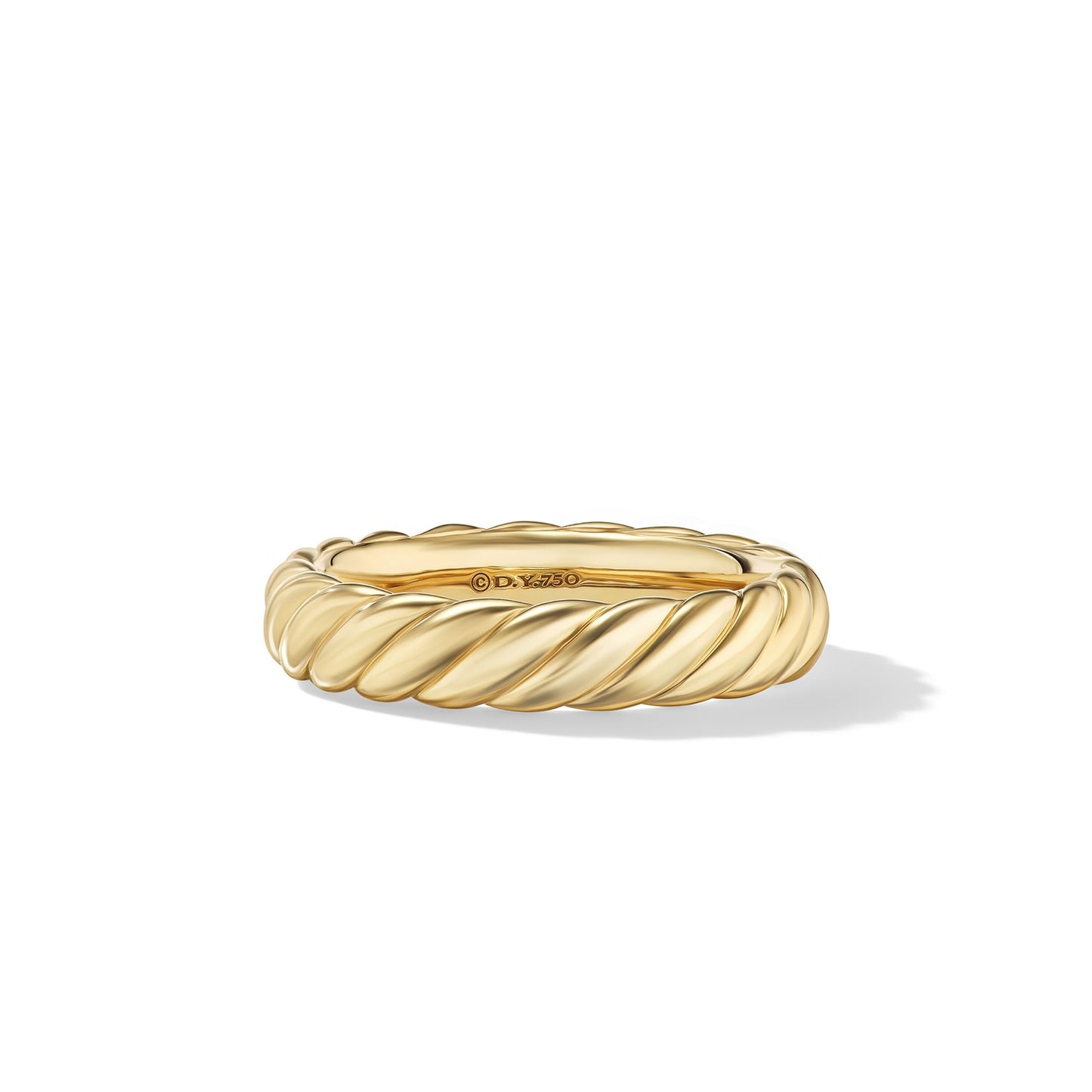 Sculpted Cable Band Ring in Yellow Gold, 4.6mm